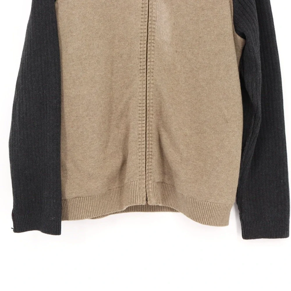 Carbon 2 Cobalt Men's Sherpa Fleece Lined Full Zip Sweater Size L Beige Casual